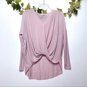 Altar’d State Serenity Wrap Front Hi Low Knit Top
